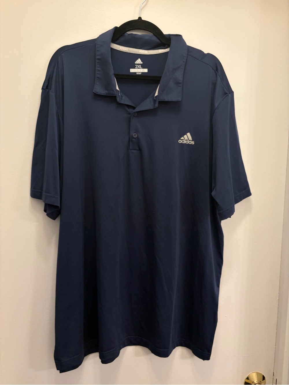 Adidas Golf Performance Polo Shirt Mens 2XL XXL Navy Blue Short Sleeve